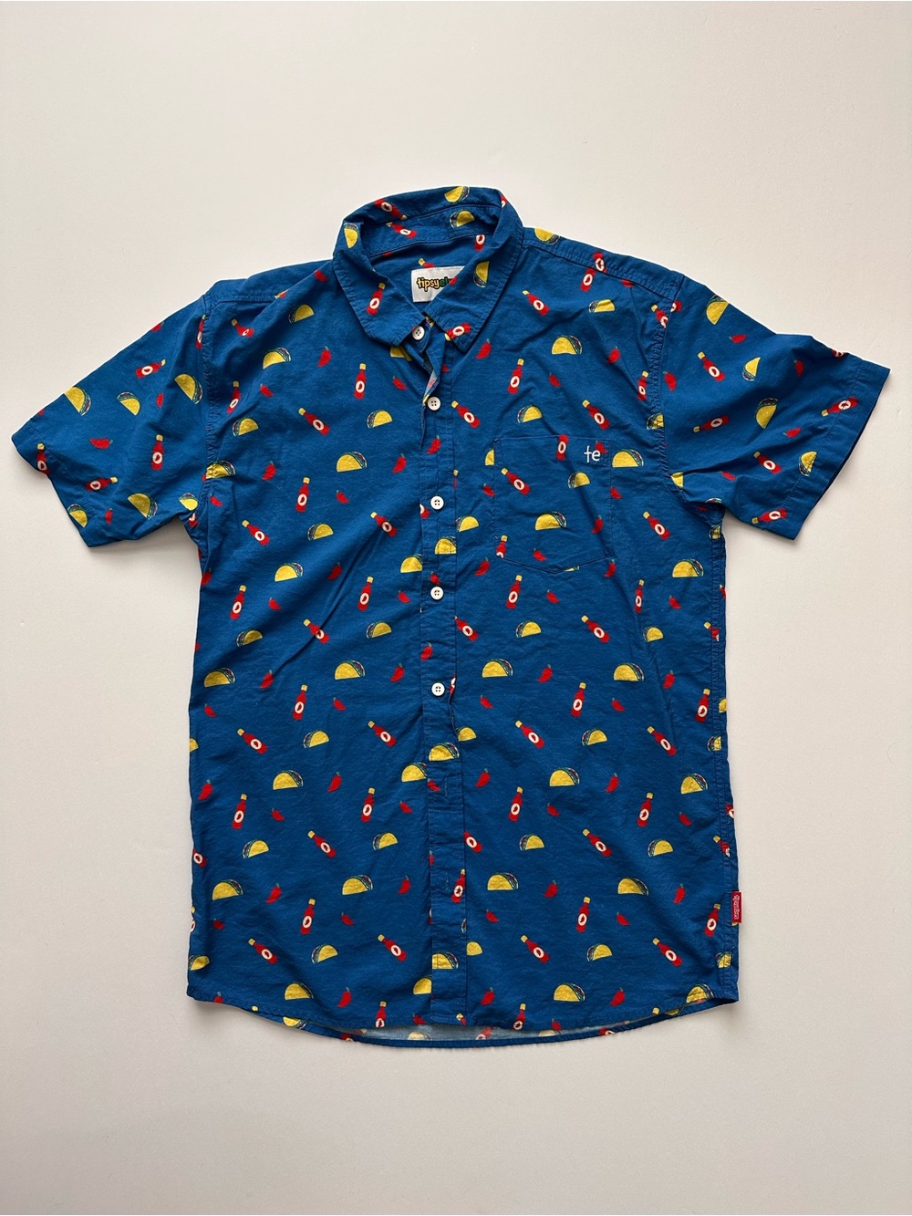 Tipsy Elves Blue Taco & Hot Sauce Print Shirt